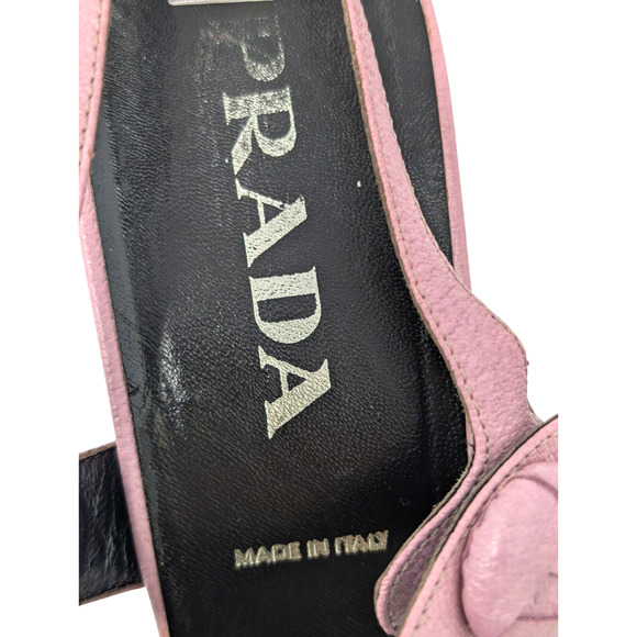 Prada Pink Leather Slingback Heels Size 40.5 - Picture 4 of 8